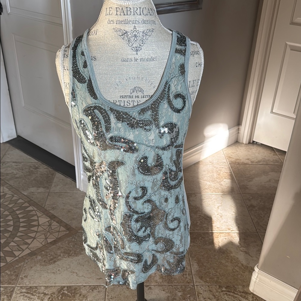 Sequin Embellished Tank Top
